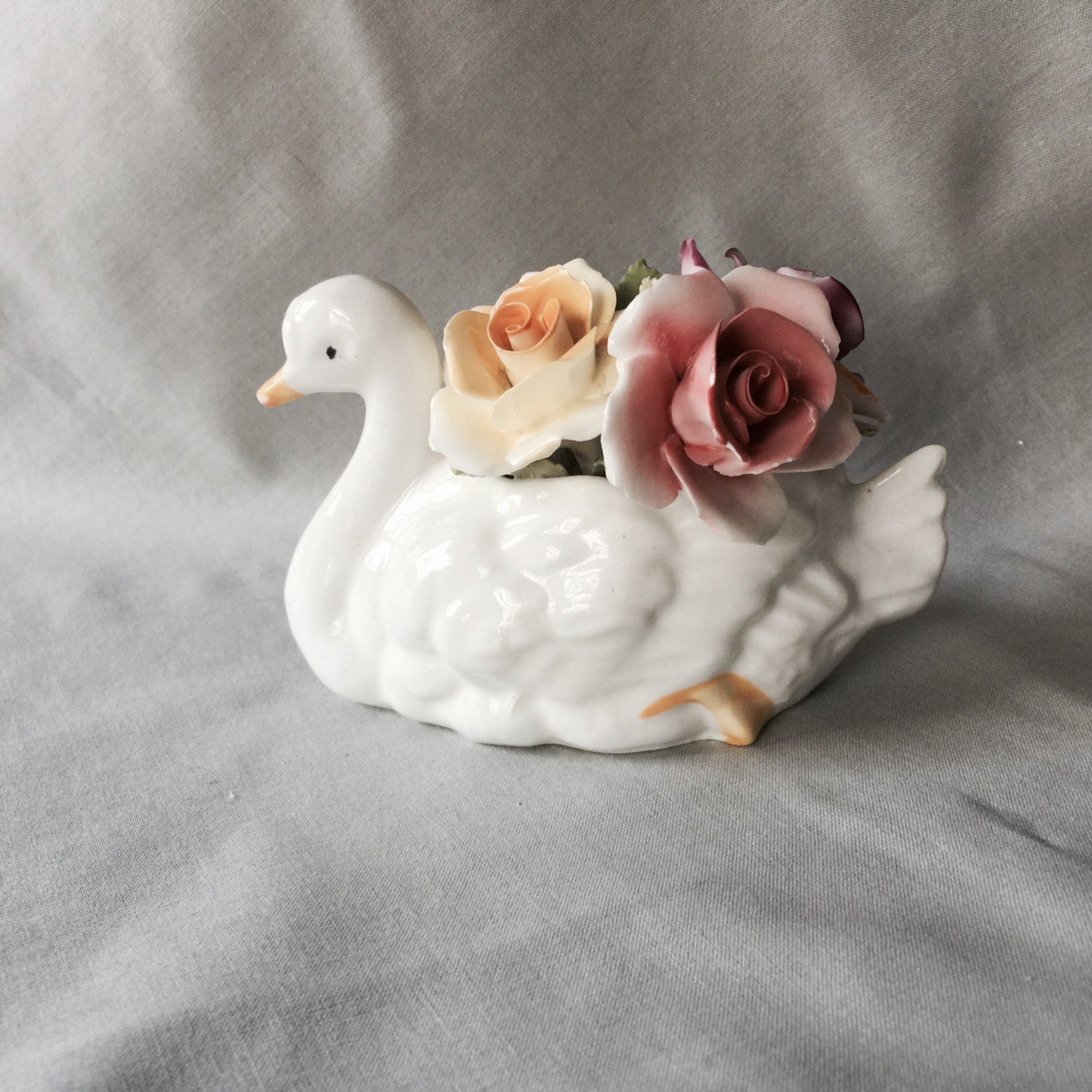 ceramic swan figurine