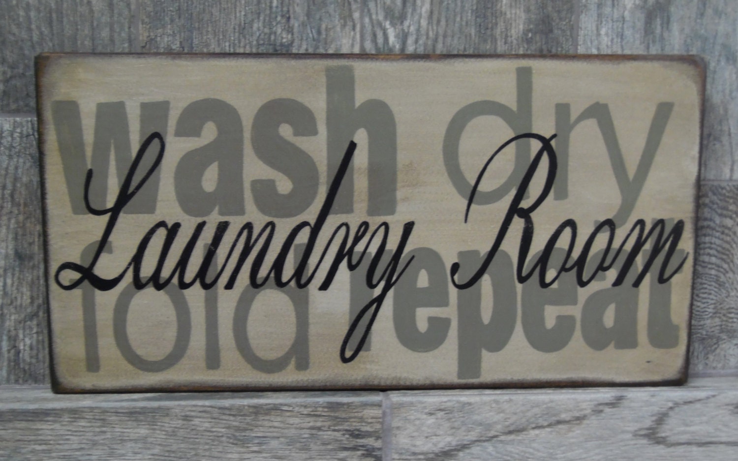 Laundry Room Sign Wash Dry Fold Repeat Laundry Room Sign