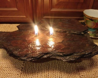 Items similar to 3 wick Rock stone Oil Lamp candle for sale. Oil rock ...