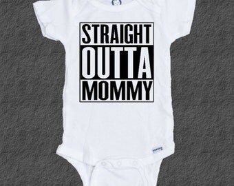 Funny baby clothes, straight outta mommy printed baby onesie/jumpsuit for baby girl or boy, Best unique baby gift for baby shower