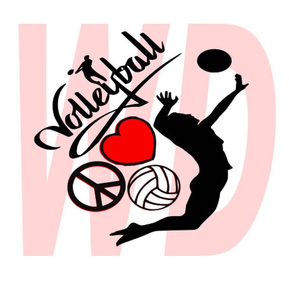 Download Peace love volleyball svg dxf eps cutting files by ...