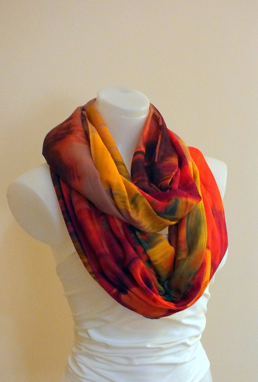 Cotton infinity scarf Soft loop scarf Doublesided infinity
