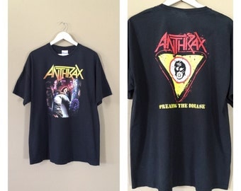 Vintage 90s Anthrax Shirt / Rock Tee / Band T shirt / Band T-Shirt / Nirvana Shirt / Band tshirt / Marilyn Manson / Megadeth Shirt / Slayer