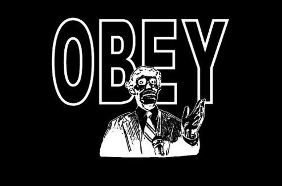 OBEY They Live Cult / Horror Movie Black by CMYKCharityDesigns