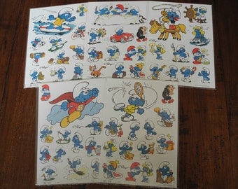 Vintage The Smurfs stickers