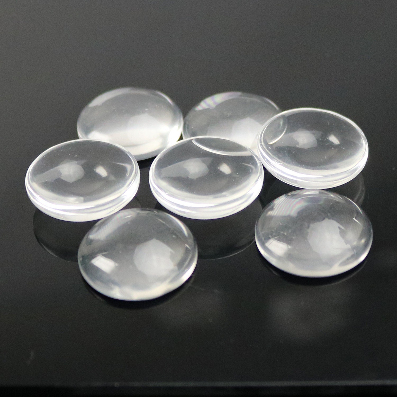 100 Glass Cabochons 20mm 13/16inch 6.2mm thickness Circle