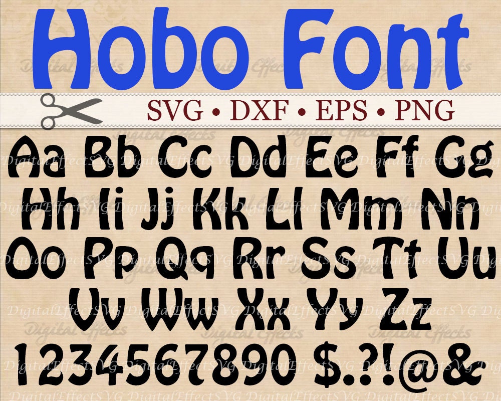 HOBO Font Monogram SVG Font Alphabet SVG Dxf Eps Png