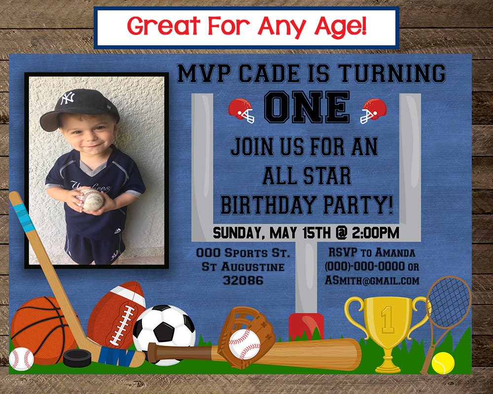 All Star Birthday Invitations 4