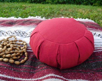 ORGANIC Buckwheat hull Meditation-Japa-Yoga Cushion/Bolster/Zafu Handmade & Handloom
