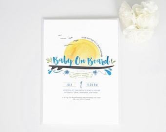 Surfer's Baby Shower Invite