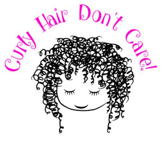 Curly Hair Don't Care Font w/ Girl SVG