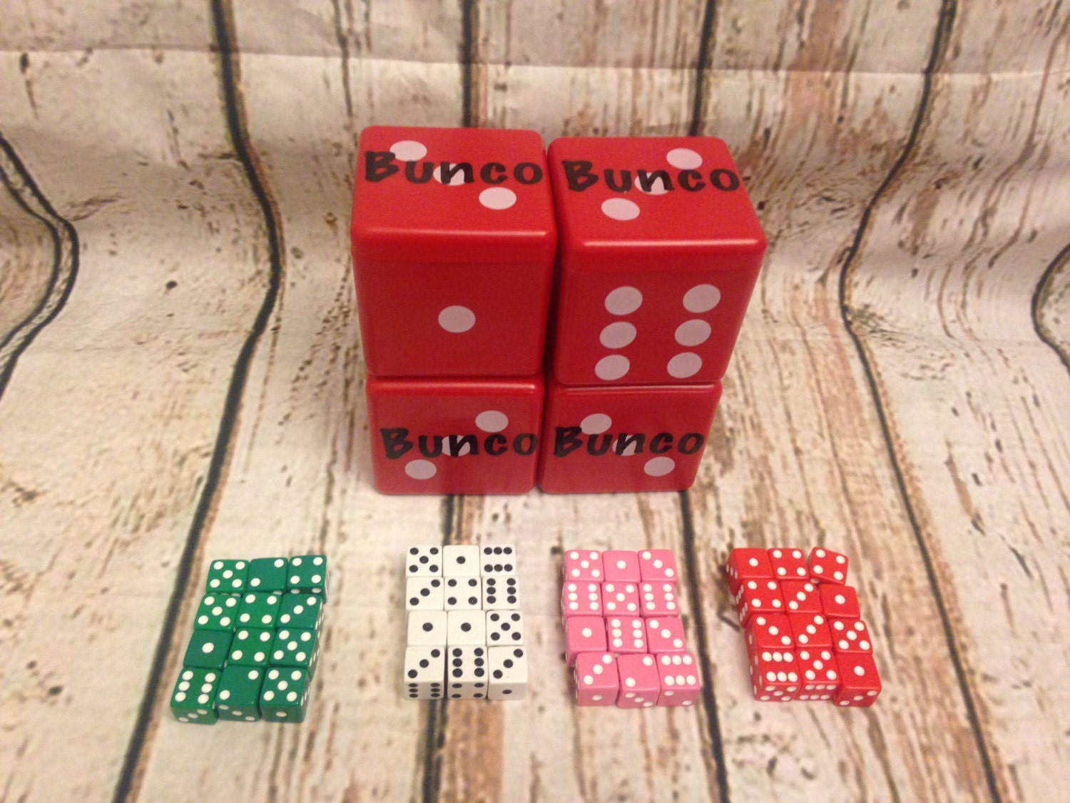 12 Bunco Dice in Square Dice Container acts by TheBuncoEuchreQueen