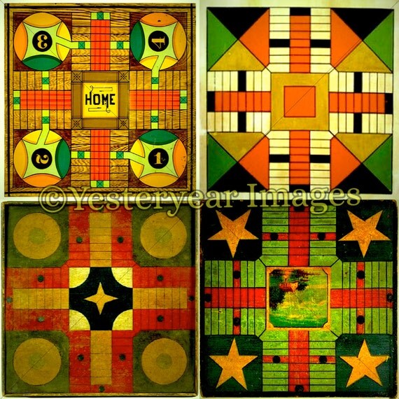 Vintage Parcheesi GAME BOARDS Printable Digital Images