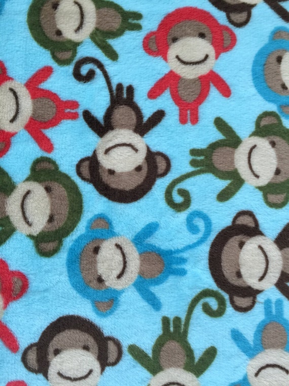 Monkey Baby Receiving Blanket / Monkey Minky Blanket / Soft