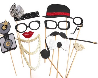 Photo Booth Props - 12PC Roaring 1920s Photo Booth Props