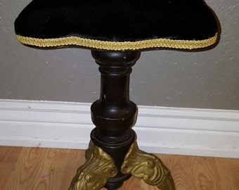 antique stool antique piano stool victorian stool cast iron legs stool