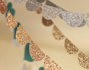 Custom Bachelorette Party Decorations, Glitter Wedding Garland, Silver Gold Tuquoise Green Teal Pink Red Copper Brown Black Photo Backdrop
