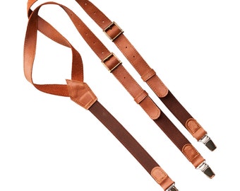 Unique brown leather suspenders , christmas gifts for him, wedding suspenders, christmas gifts for boyfriend, xmas gifts for men