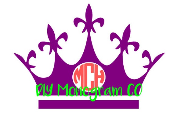 Download Tiara Crown Monogram Frame Design Cricut SVG by ...