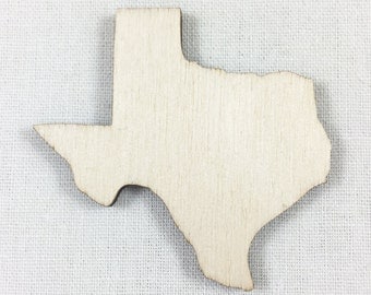 State Of Texas Wood Laser Cut Shape, DIY Craft Supply, Many Size Options, Wood State Shapes, Wood Texas