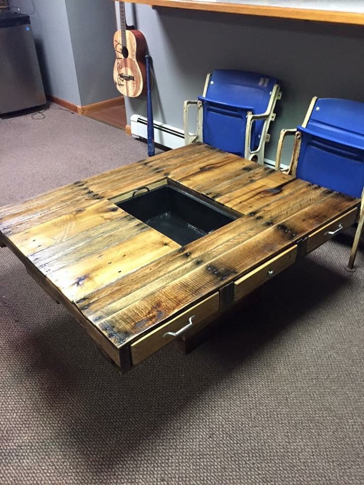 Coffee Table with Cooler in the Middle