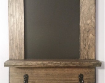 Framed Chalkboard and Key Holder