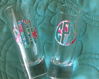 Monogram shot glasses