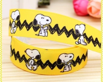 Snoopy Ribbon, Grosgrain Ribbon, Cute Ribbon, Cartoon Ribbon, Hairbows, Scrapbooking Embellishment,Peanuts, Charlie Brown