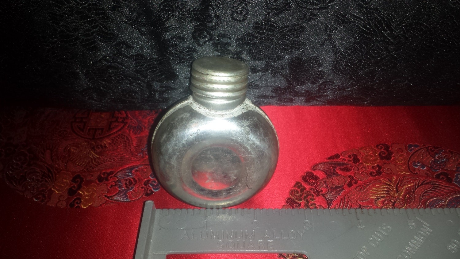 Military Gun Oil Metal Craft Bottle with Cap Vintage