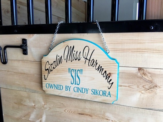 Personalized Custom Horse Stall Sign Horsebarnregistered