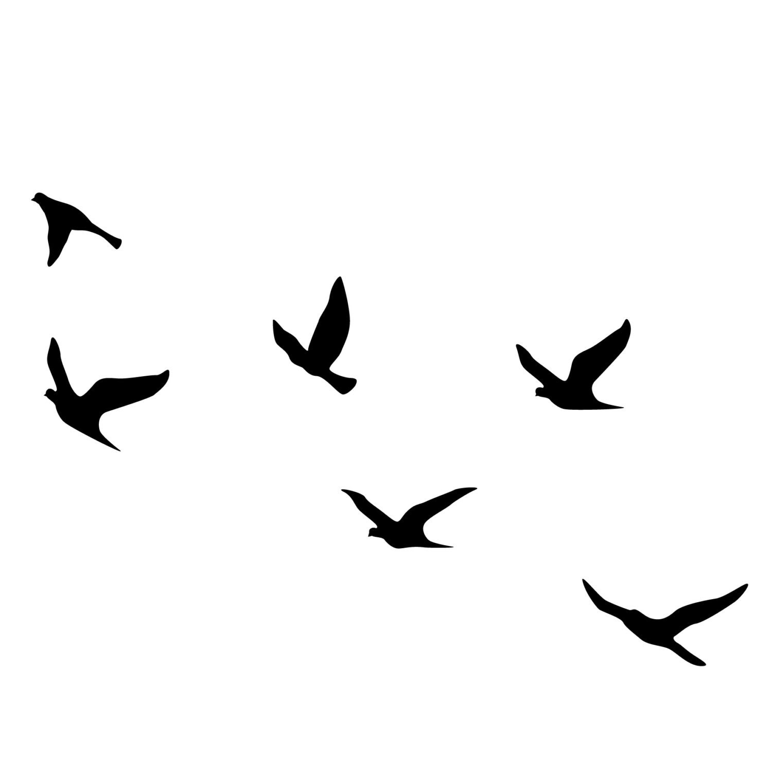 Sun Tan Tattoo Flock of flying birds Tanning Temporary