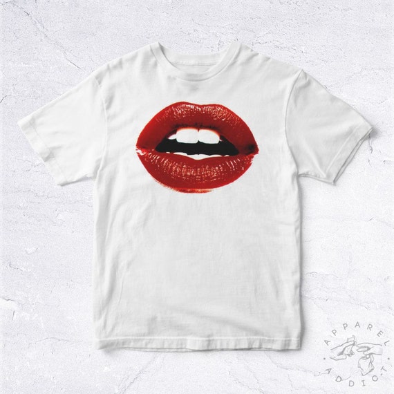 NEW Tee Shirt Mouth Lipstick BIO HANDMADE Kiss Love Romantic