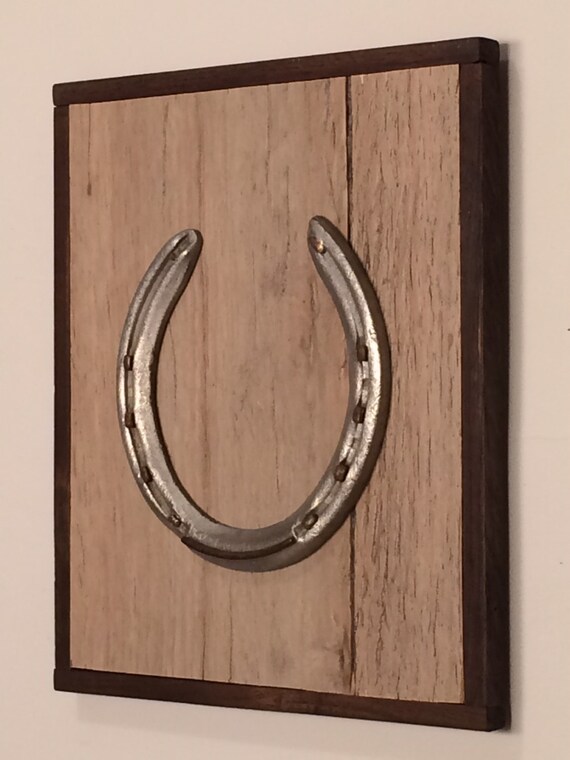 horseshoe sign horseshoe wall hanging Lucky by LakeViewWoodArt