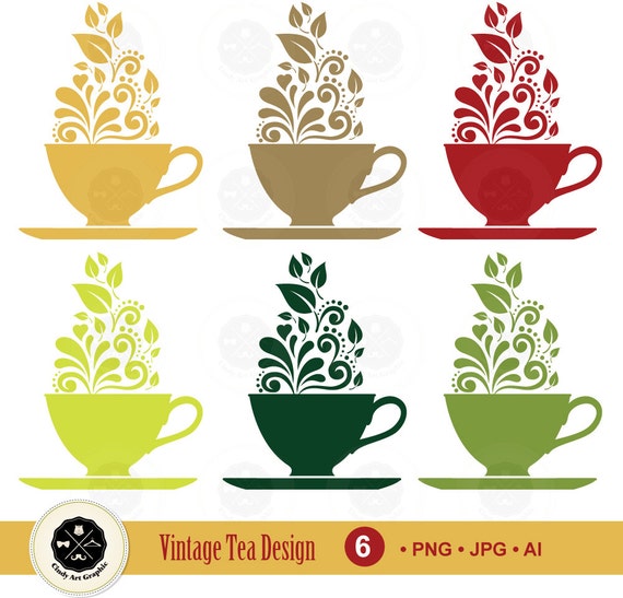 Download Vintage Tea Cup Vector Cliparttea logosilhouettes tea