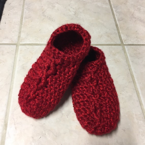 Women's Chunky Cable Crochet Slippers fits shoe size 6-8