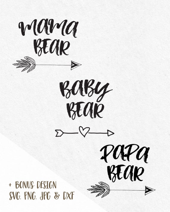 Baby Bear Mama Bear Papa Bear Svg Arrow Svg by SVGbyIdearia
