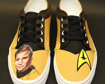 STAR TREK Custom Painted (Airbrush) Shoes - Captain Kirk (William Shatner)