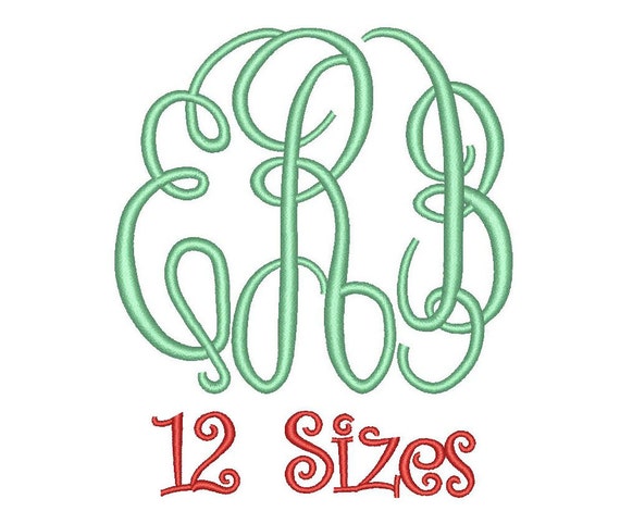 Master Circle Monogram Embroidery Font 12 Sizes Machine BX