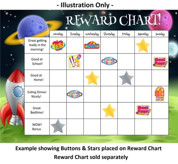 Reward Chart Buttons and Stars - MagReceptive