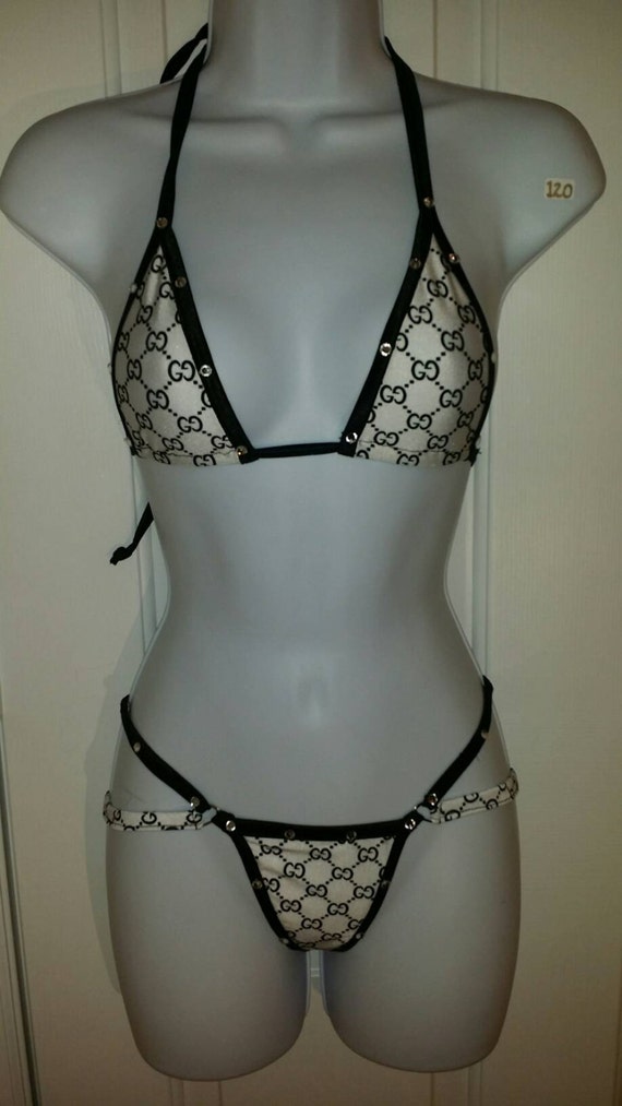 Gucci Print Two Piece Bikini Wit