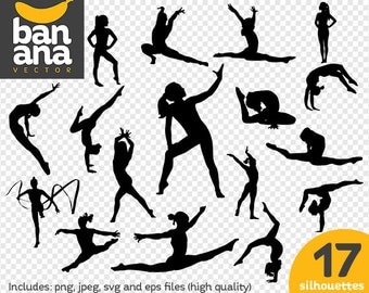 SALE Gymnastic Silhouettes png jpg svg eps files high resolution BV-SP-0001