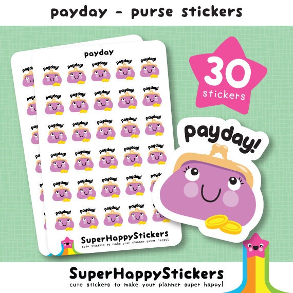 Download 30 Cute "payday" Planner Stickers, Filofax, Erin Condren ...