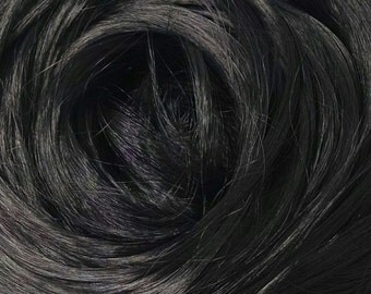 Blackest Night Black Nylon Doll Hair Hank for Rerooting Barbie, Monster High, Ever After, Crissy, Blythe Rehair My Little Pony Intl Shipping