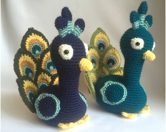 Crochet peacock Etsy