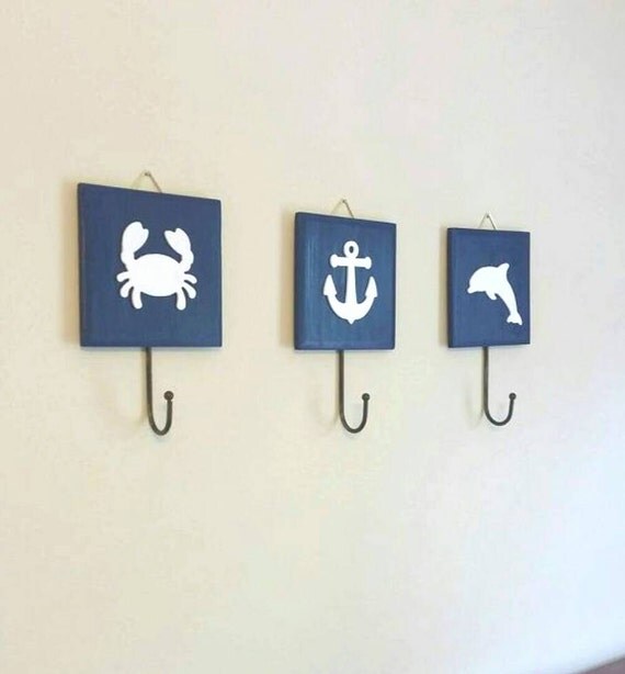 Baby Coat rack anchor Nautical coat rack baby by Littlewalldecor