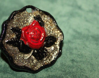 steampunk ring, ring pink motif style steampunk