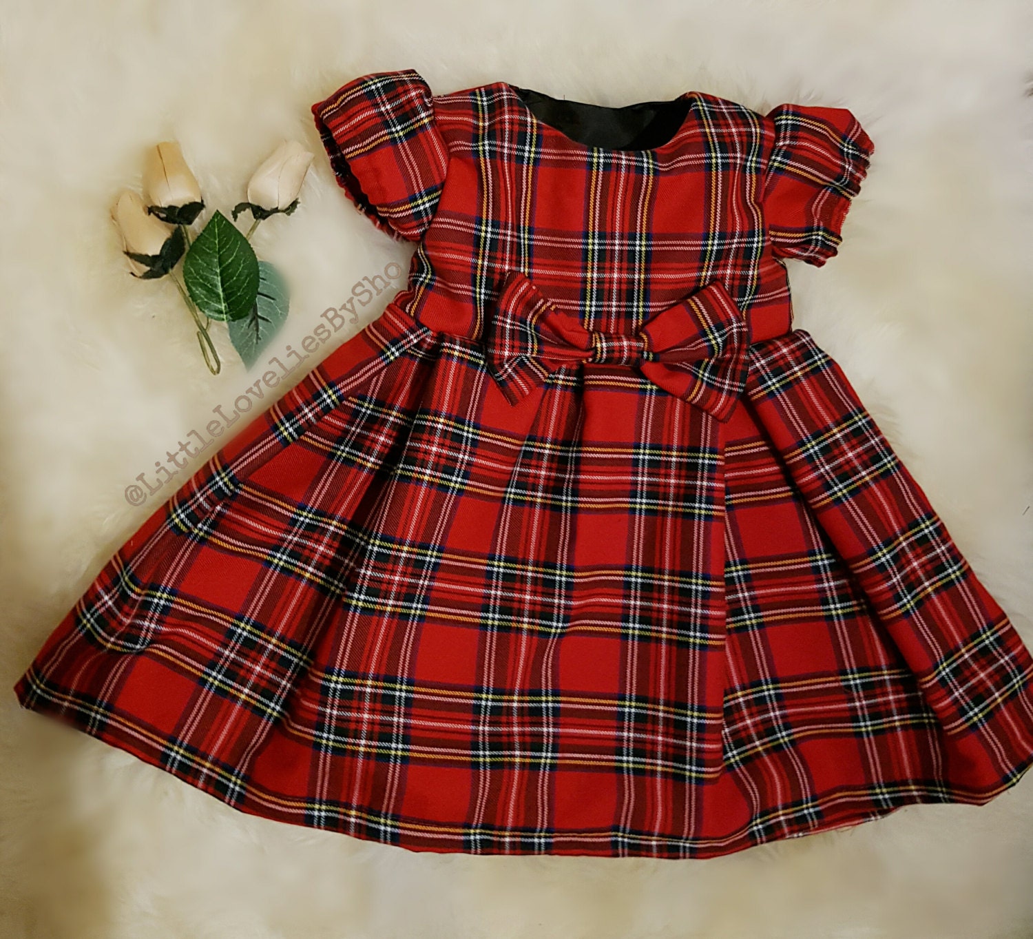 Baby Girls Red Royal Stewart Tartan Christmas Dress Sizes from