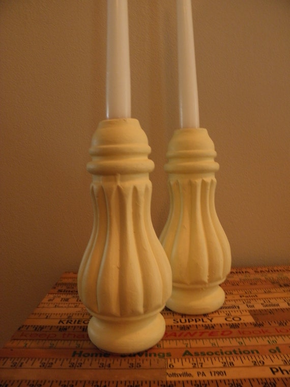 Items similar to Pair of wood candlesticks Made from old table legs