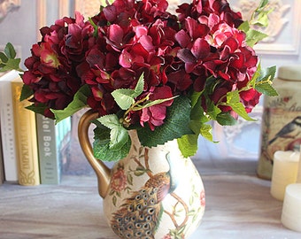 Rose Floral 1 Bouquet Artificial Peony Flower Arrangement Room Hydrangea Wedding Home Decor Party Fleur Artificielle