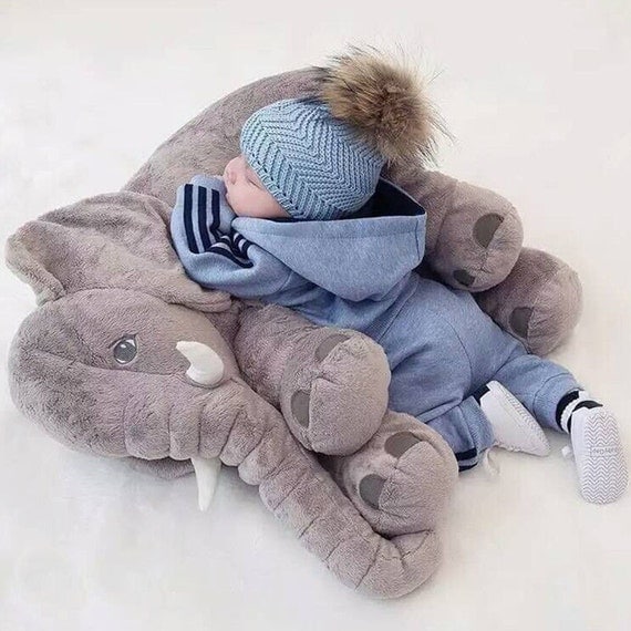 Stuffed Plush ELEPHANT Toy PILLOW Big Cute by TheElephantStore